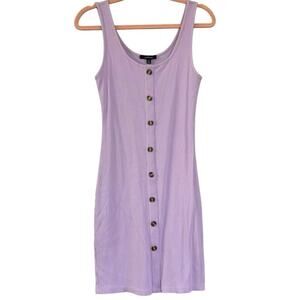 Ambiance Lavender Purple Ribbed Bodycon Button Sundress Women’s M Summer Girly